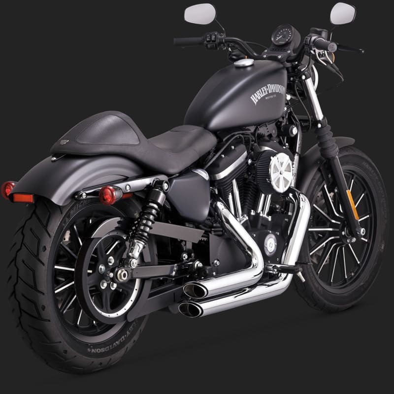 VANCE HINES SHORTSHOTS STAGGERED CHROME EXHAUST HARLEY SPORTSTER XL 14-20