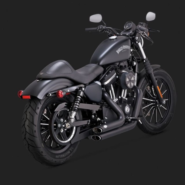 VANCE HINES SHORTSHOTS STAGGERED BLACK EXHAUST HARLEY SPORTSTER XL 14-20