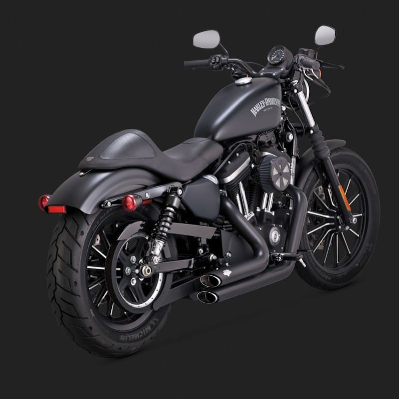 VANCE HINES SHORTSHOTS STAGGERED BLACK EXHAUST HARLEY SPORTSTER XL 14-20