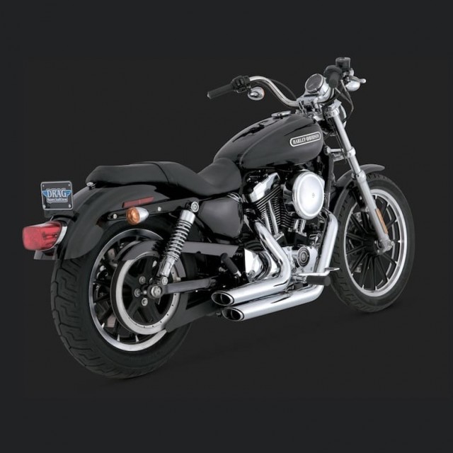 VANCE HINES SHORTSHOTS STAGGERED CHROME EXHAUST HARLEY SPORTSTER XL 04-13