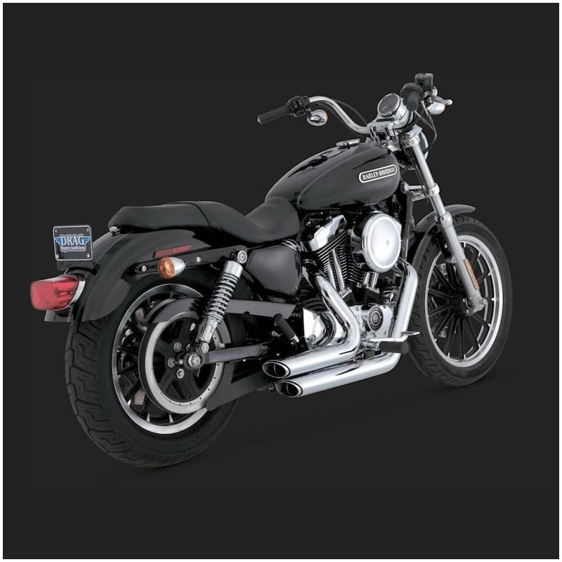 VANCE HINES SHORTSHOTS STAGGERED CHROME EXHAUST HARLEY SPORTSTER XL 04-13