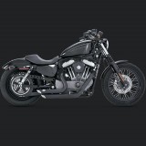 VANCE HINES SHORTSHOTS STAGGERED BLACK EXHAUST HARLEY SPORTSTER XL 04-13 - SIDE