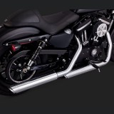VANCE HINES TWIN SLASH 3'' SLIP-ON MUFFLERS CHROME SPORTSTER XL 14-20