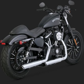 VANCE HINES TWIN SLASH 3'' SLIP-ON MUFFLERS CHROME SPORTSTER XL 14-20