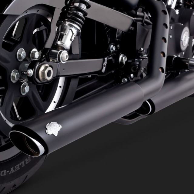 VANCE HINES TWIN SLASH 3'' SLIP-ON MUFFLERS BLACK SPORTSTER XL 14-20