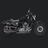 VANCE HINES TWIN SLASH 3'' SLIP-ON MUFFLERS BLACK SPORTSTER XL 14-20