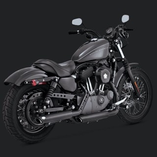 VANCE HINES TWIN SLASH 3'' SLIP-ON MUFFLERS BLACK SPORTSTER XL 14-20