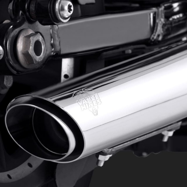 VANCE HINES TWIN SLASH 3'' SLIP-ON MUFFLERS CHROME SPORTSTER XL 04-13 - DETAIL
