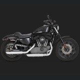 VANCE HINES TWIN SLASH 3'' SLIP-ON MUFFLERS CHROME SPORTSTER XL 04-13 - SIDE