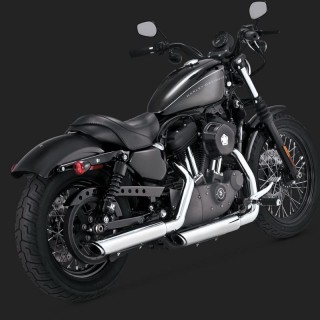 VANCE HINES TWIN SLASH 3'' SLIP-ON MUFFLERS CHROME SPORTSTER XL 04-13