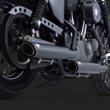 VANCE HINES TWIN SLASH 3'' SLIP-ON MUFFLERS BLACK SPORTSTER XL 04-13 - DETAIL