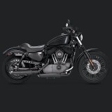 VANCE HINES TWIN SLASH 3'' SLIP-ON MUFFLERS BLACK SPORTSTER XL 04-13 - SIDE
