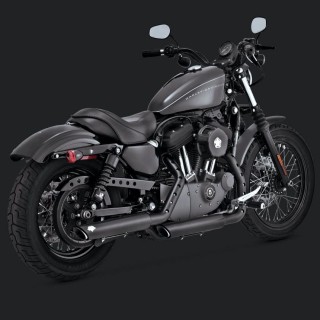 VANCE HINES TWIN SLASH 3'' SLIP-ON MUFFLERS BLACK SPORTSTER XL 04-13