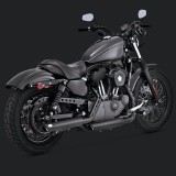 VANCE HINES TWIN SLASH 3'' SLIP-ON MUFFLERS BLACK SPORTSTER XL 04-13