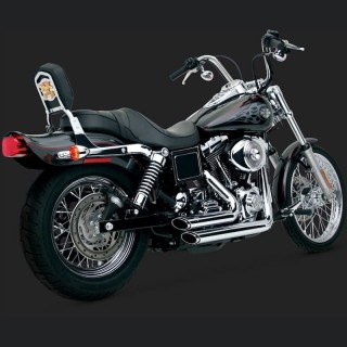 VANCE HINES SHORTSHOTS STAGGERED CHROME EXHAUST HARLEY DYNA 99-05