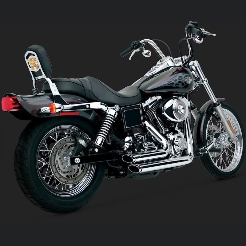 VANCE HINES SHORTSHOTS STAGGERED CHROME EXHAUST HARLEY DYNA 99-05