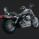 VANCE HINES SHORTSHOTS STAGGERED CHROME EXHAUST HARLEY DYNA 99-05