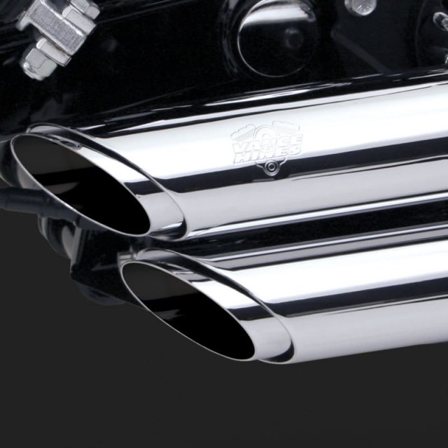 VANCE HINES SHORTSHOTS STAGGERED CHROME EXHAUST HARLEY DYNA 99-05 - DETAIL