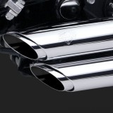 VANCE HINES SHORTSHOTS STAGGERED CHROME EXHAUST HARLEY DYNA 99-05 - DETAIL
