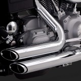 VANCE HINES SHORTSHOTS STAGGERED CHROME EXHAUST HARLEY DYNA 99-05 - DETAIL