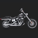 VANCE HINES TWIN SLASH 3'' SLIP-ON MUFFLERS CHROME DYNA 91-17 - SIDE