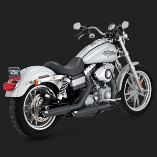 VANCE HINES TWIN SLASH 3'' SLIP-ON MUFFLERS BLACK DYNA 91-17