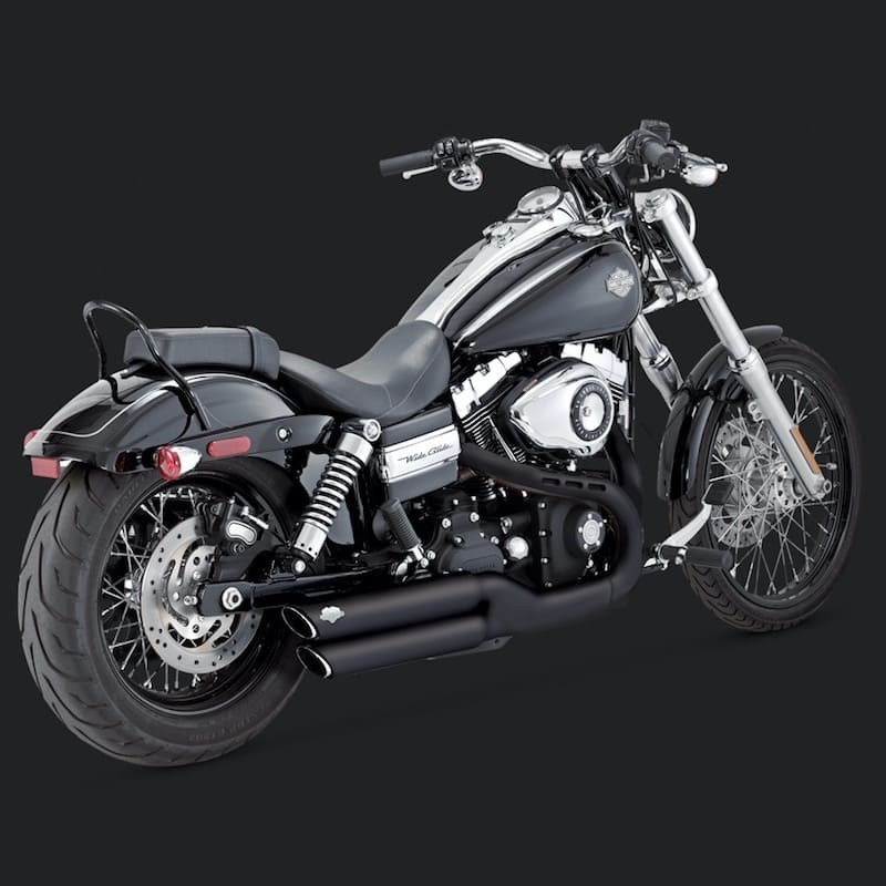 copy of VANCE HINES TWIN SLASH 3'' SLIP-ON MUFFLERS BLACK DYNA FAT BOB/WIDE GLIDE
