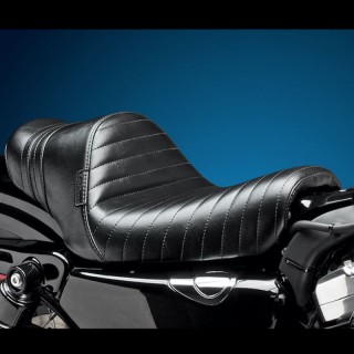 SELLA LE PERA STUBS SPOILER PLEATED SEAT BLACK STRIPES HARLEY SPORTSTER XL 2004-2020