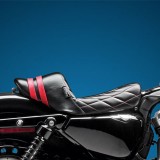 SELLA LE PERA STUBS SPOILER DIAMOND SEAT RED STRIPES HARLEY SPORTSTER XL 04-20 - LATO