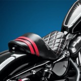 SELLA LE PERA STUBS SPOILER DIAMOND SEAT RED STRIPES HARLEY SPORTSTER XL 04-20 - RETRO