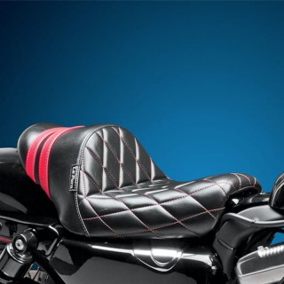 SELLA LE PERA STUBS SPOILER DIAMOND SEAT RED STRIPES HARLEY SPORTSTER XL 04-20