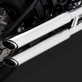 VANCE HINES TWIN SLASH 3'' SLIP-ON MUFFLERS CHROME HARLEY SOFTAIL 18-21 - DETAIL