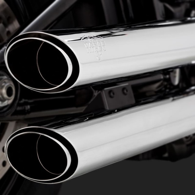 TERMINALI VANCE HINES TWIN SLASH 3'' SLIP-ONS CROMO HARLEY SOFTAIL 18-21 - DETTAGLIO