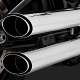 VANCE HINES TWIN SLASH 3'' SLIP-ON MUFFLERS CHROME HARLEY SOFTAIL 18-21 - DETAIL