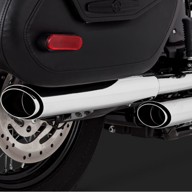 TERMINALI VANCE HINES TWIN SLASH 3'' SLIP-ONS HARLEY SOFTAIL DELUXE-HERITAGE 18-19 - DETTAGLIO