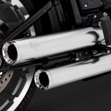 VANCE & HINES ELIMINATOR 300 SLIP-ONS MUFFLER SATIN CHROME HARLEY SOFTAIL 2018-21