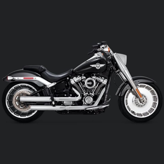 VANCE & HINES ELIMINATOR 300 SLIP-ONS MUFFLER SATIN CHROME HARLEY SOFTAIL 2018-21