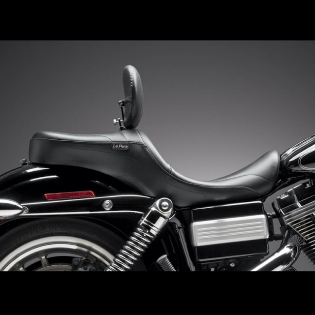 LE PERA MAVERICK 2-UP STITCH SEAT WITH BACKREST HARLEY DYNA - SIDE