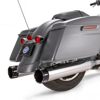 TERMINALI S&S MK45 SLIP-ON CROMO CON TRACER CAPS NERI HARLEY TOURING