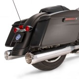 S&S MK45 CHROME SLIP-ON MUFFLERS WITH CHROME THRUSTER CAPS HARLEY TOURING - ZOOM