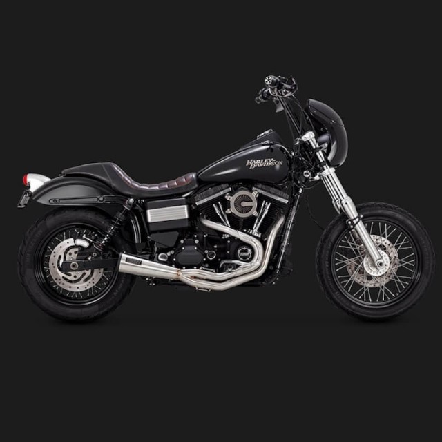 VANCE HINES STAINLESS 2-INTO-1 UPSWEEP EXHAUST FOR DYNA 1991-2017 - SIDE