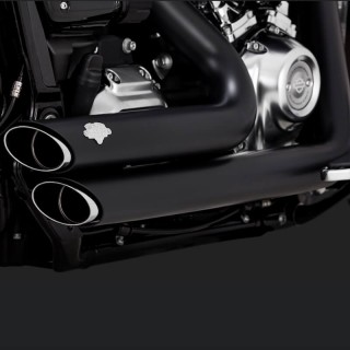 VANCE HINES SHORTSHOTS STAGGERED BLACK EXHAUST HARLEY SOFTAIL FAT BOY,KING,BREAKOUT 2018-2020