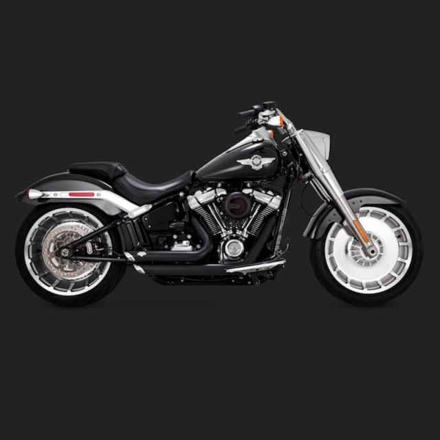 SCARICHI VANCE HINES SHORTSHOTS STAGGERED NERI HARLEY SOFTAIL FAT BOY,KING,BREAKOUT 2018-2020 - LATO