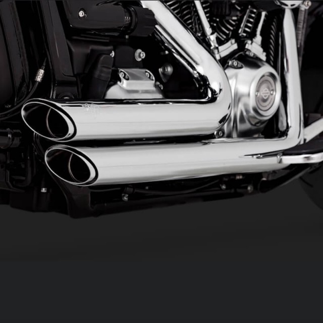 VANCE HINES SHORTSHOTS STAGGERED CHROME EXHAUST SOFTAIL FAT BOY,KING,BREAKOUT - DETAIL