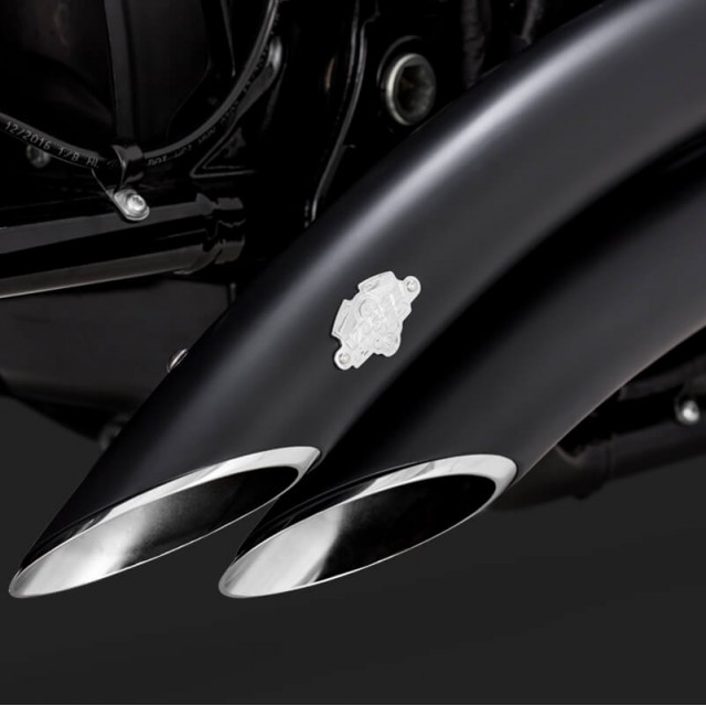 SCARICHI VANCE HINES BIG RADIUS 2 IN 2 BLACK HARLEY SOFTAIL 2018-2021 - DETTAGLIO