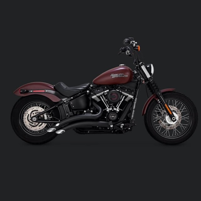 VANCE HINES BIG RADIUS BLACK EXHAUST HARLEY SOFTAIL 2018-2021 - SIDE
