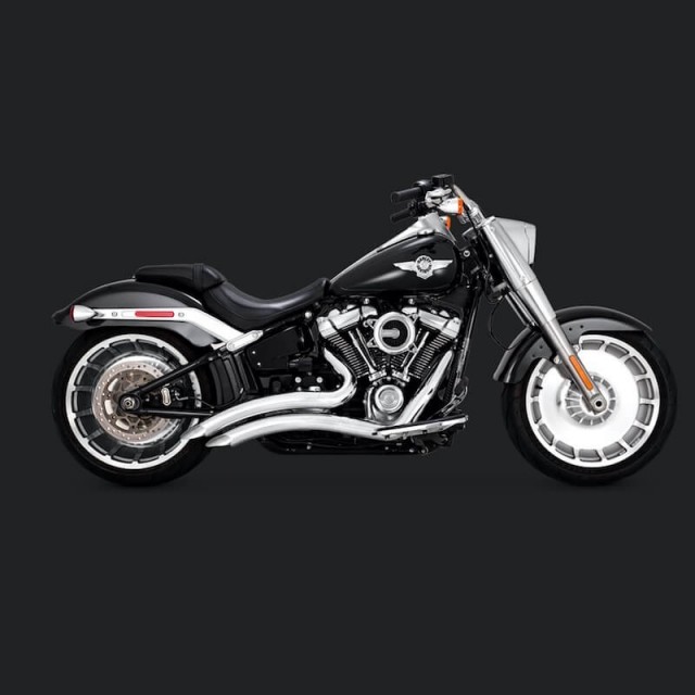 SCARICHI VANCE HINES BIG RADIUS 2 IN 2 CROMO HARLEY SOFTAIL FAT BOY-KING-BREAKOUT - LATO