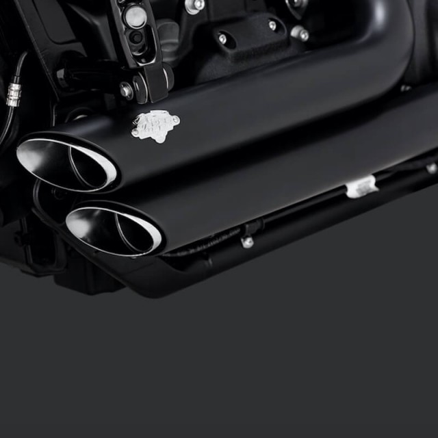VANCE HINES SHORTSHOTS STAGGERED BLACK EXHAUST SOFTAIL 2018-2021 - DETAIL