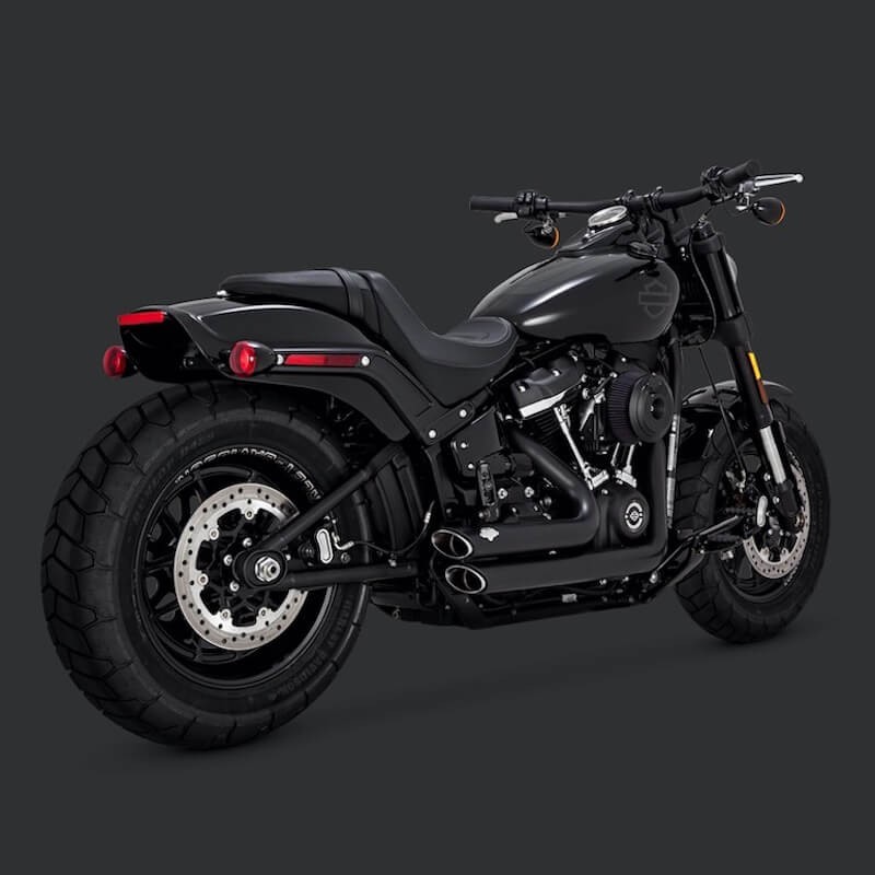 VANCE HINES SHORTSHOTS STAGGERED BLACK EXHAUST SOFTAIL 2018-2020