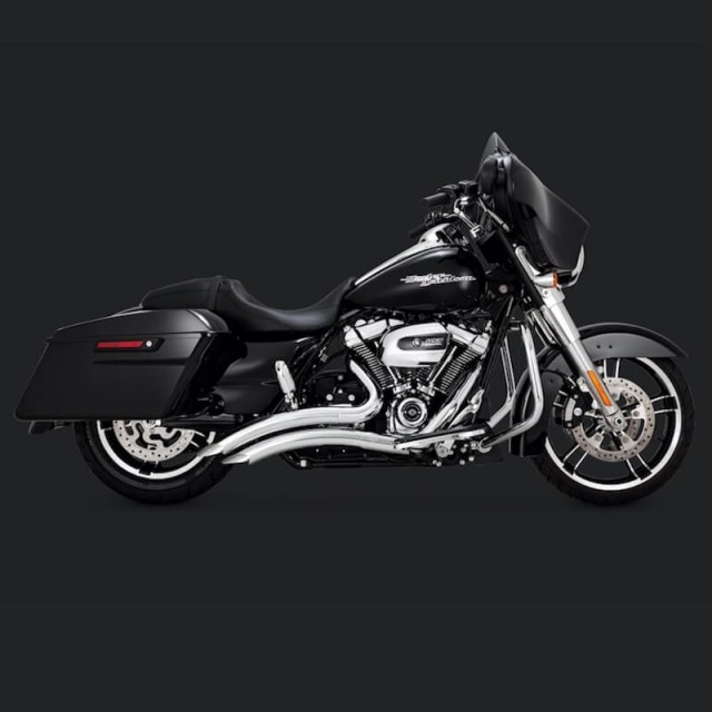 SCARICHI VANCE HINES BIG RADIUS 2 IN 2 CROMO HARLEY TOURING 2017-2021 - LATO